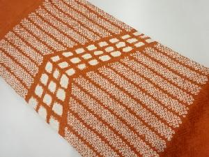 リサイクル　絞り縞に抽象模様名古屋帯